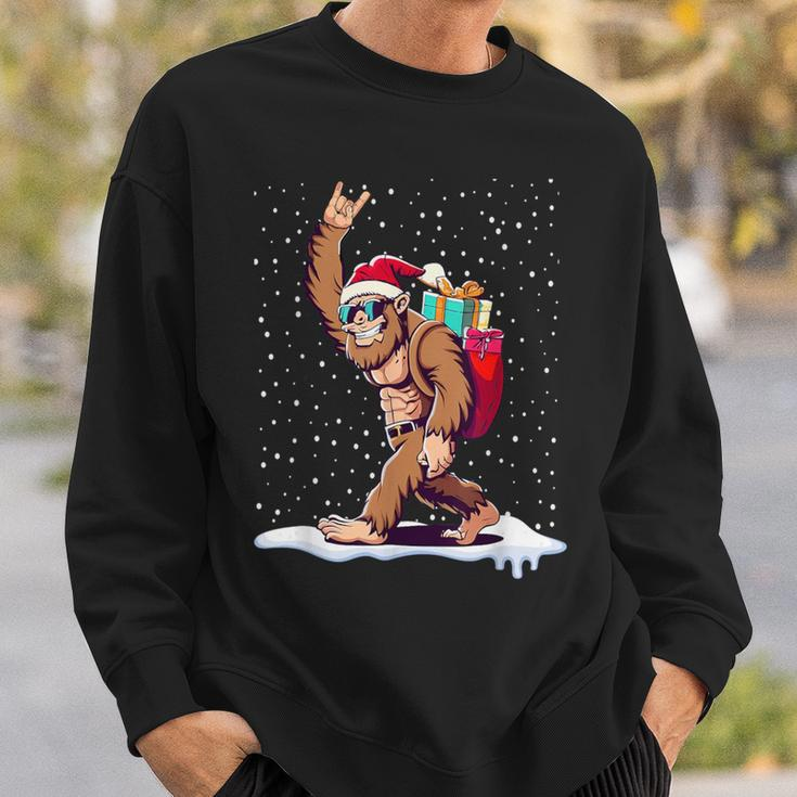 Santa Bigfoot Christmas Rock Style Sasquatch Believe Sweatshirt Gifts for Him