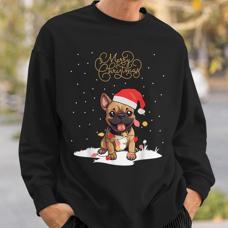 Santa Xmas Frenchie Merry Christmas French Bulldog Puppy Sweatshirt Gifts for Him