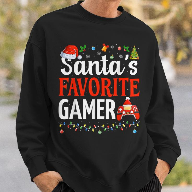 Santa's Favorite Gamer Christmas Gaming Xmas Gamer Sweatshirt Gifts for Him