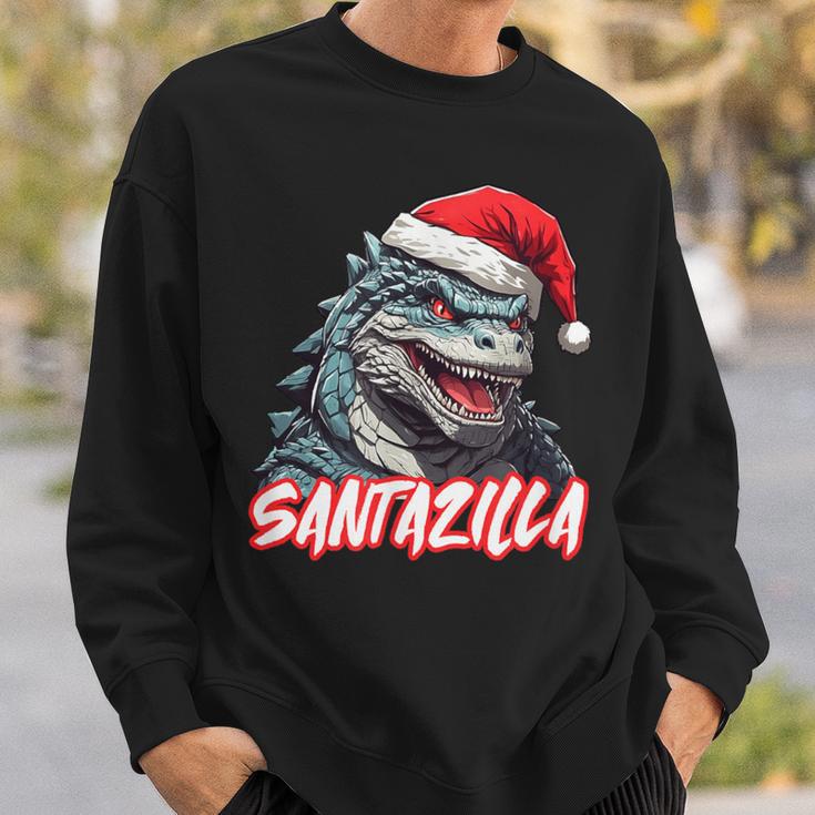 Santazilla Japanese Monster Kaiju Christmas Sweatshirt Gifts for Him