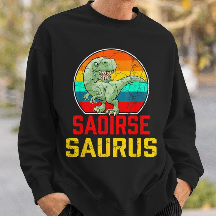 Saoirse Saurus Family Reunion Last Name Team Custom Sweatshirt Gifts for Him