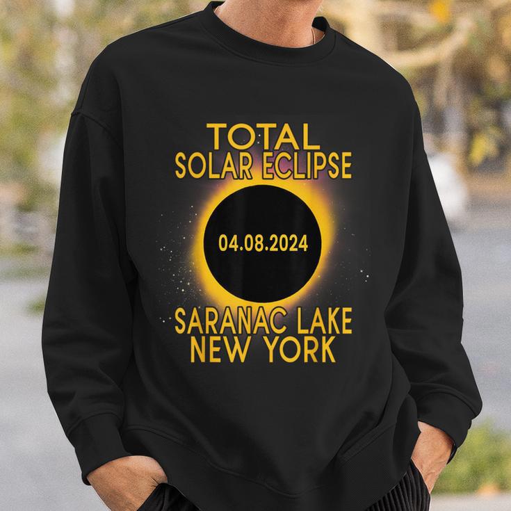 Saranac Lake New York Total Solar Eclipse 2024 Sweatshirt Gifts for Him