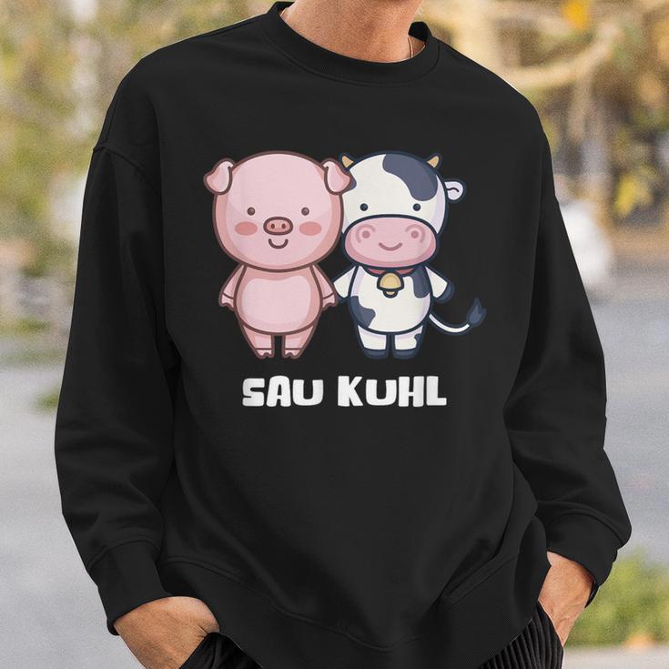 Sau Kuhl Pig Cow Farmers Wortwitz Animals S Sweatshirt Geschenke für Ihn