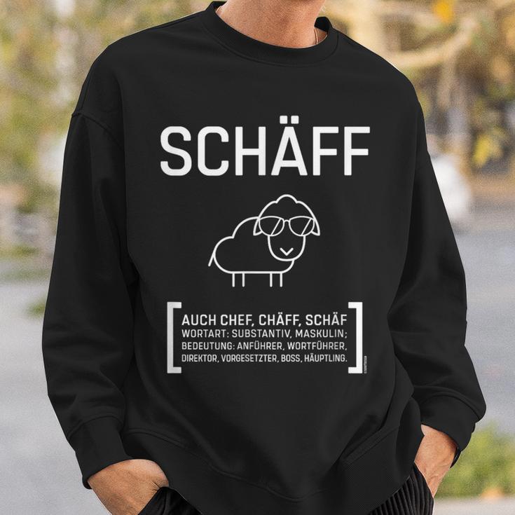 Schäff Chef Lustig Fun Spruch Schaf Sonnenbrille Sweatshirt Geschenke für Ihn