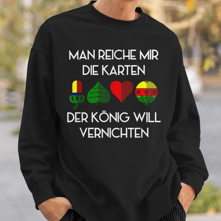 Schafkopf Card Game Bayern Austria Wadden Schnapps Sweatshirt Geschenke für Ihn