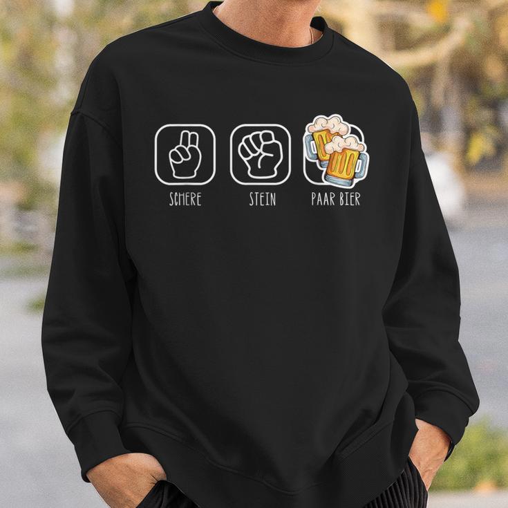 Schere Stein Paar Bier Papier Spiel Saufen Lustig Sweatshirt Geschenke für Ihn