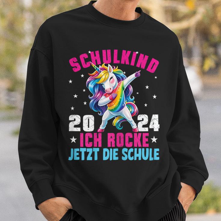 Schulkind 2024 Dabbing Unicorn Ich Rocke Jetzt Die Schule Sweatshirt Geschenke für Ihn