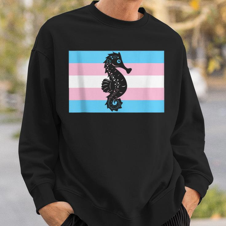 Seahorse Dad Pregnant Trans Man Sweatshirt Gifts for Him