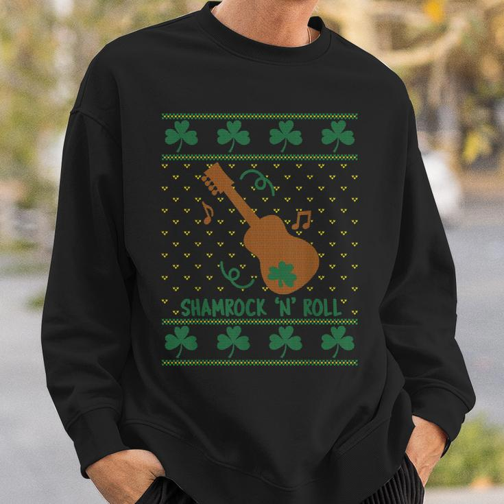 Shamrock 'N' Roll Ugly St Patrick's Day Sweatshirt Gifts for Him