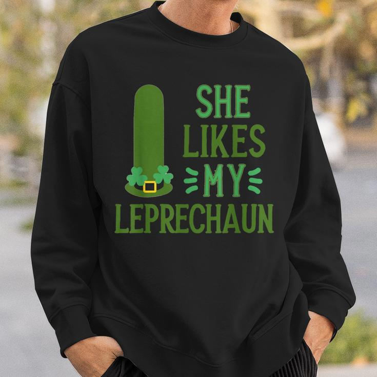 She Likes My Leprechaun St Patrick's Couple Sweatshirt Gifts for Him