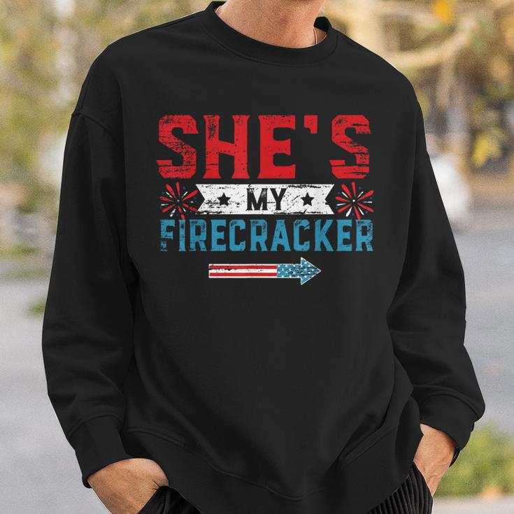 She's My Firecracker His And Hers 4Th July Matching Couples Sweatshirt Gifts for Him