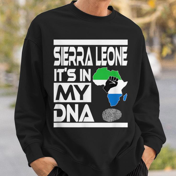 Sierra Leone It's In My Dna With Flag Africa Map Raised Fist Sweatshirt Gifts for Him