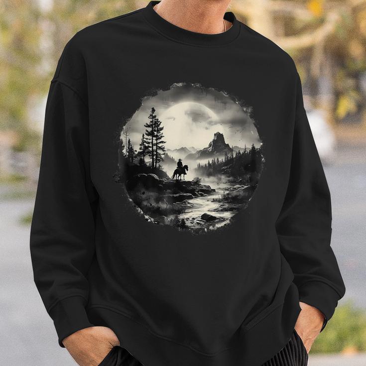 Silhouette Eines Cowboy Riverside Wrangler Sweatshirt Geschenke für Ihn