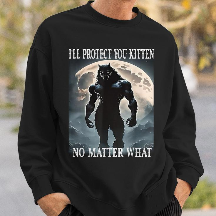 Sitting Wolf Literally Me Werewolf Ripping Meme Alpha Wolf Sweatshirt Gifts for Him