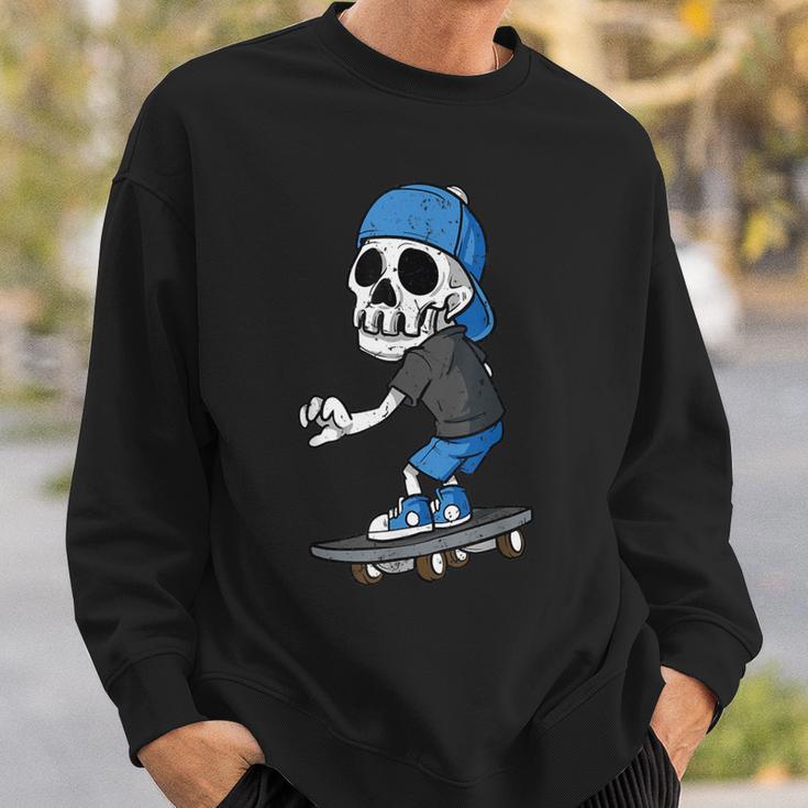 Skater Skeleton Skateboard Skull For Children Sweatshirt Geschenke für Ihn