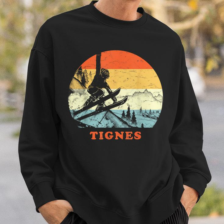 Ski Tignes France Vintage Snow Skiing Vacation Sweatshirt Gifts for Him