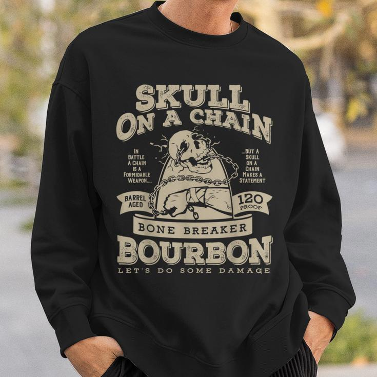 Skull On A Chain Bone Breaker Bourbon Sweatshirt Gifts for Him