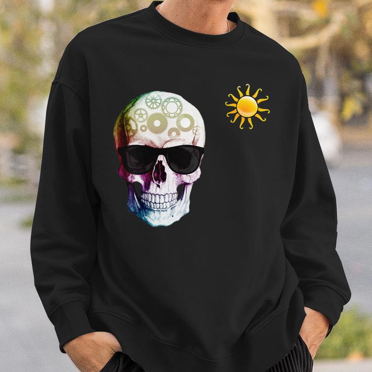 Skull With Sunglasses And Gears Sweatshirt Gifts for Him