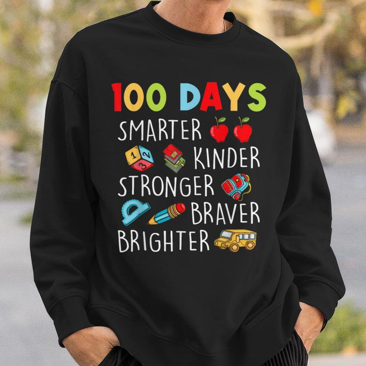 Smarter Kinder Stronger Brighter 100 Days Of School Teacher Sweatshirt Gifts for Him