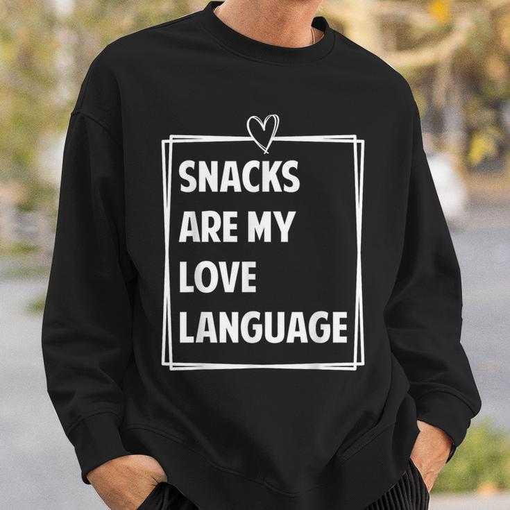 Snacks Are My Love Language Valentines Day Toddler Kid Sweatshirt Gifts for Him