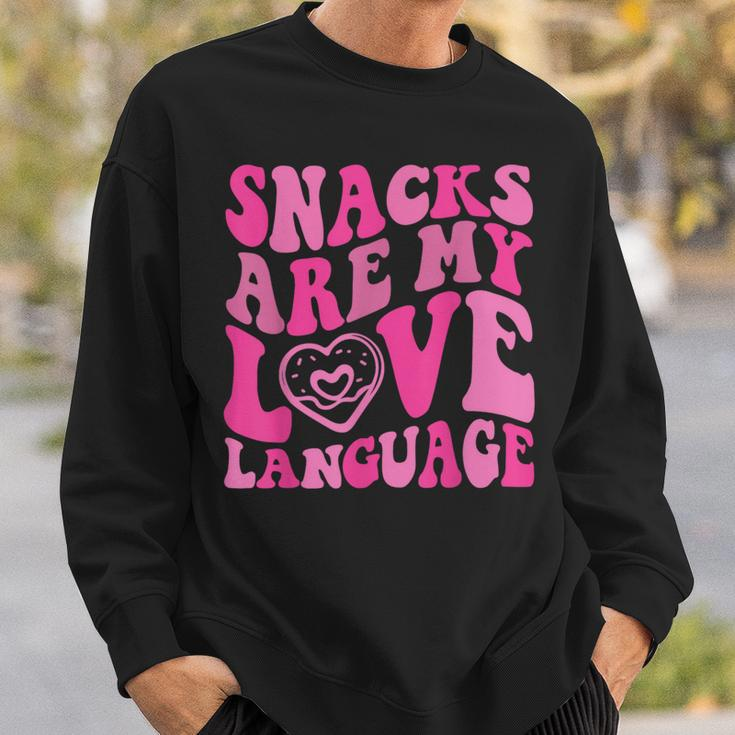 Snacks Are My Love Language Toddler Valentines Day Sweatshirt Gifts for Him