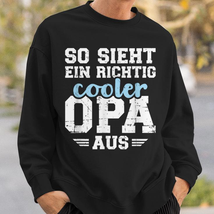 With So Sieht Ein Richtig Cooler Opa German Text Black Sweatshirt Geschenke für Ihn