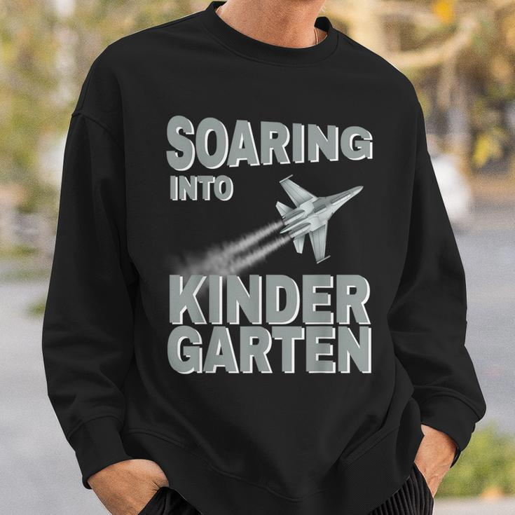 Soaring Into Kindergarten Back To School Jet Military Family Sweatshirt Gifts for Him