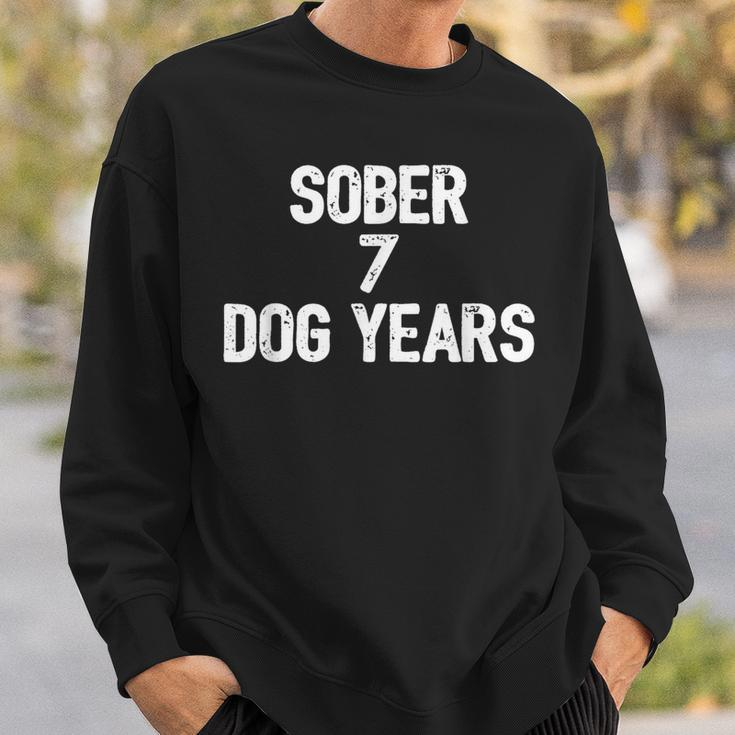 Sober Milestone 1 Year Anniversary 7 Dog Years Sweatshirt Gifts for Him