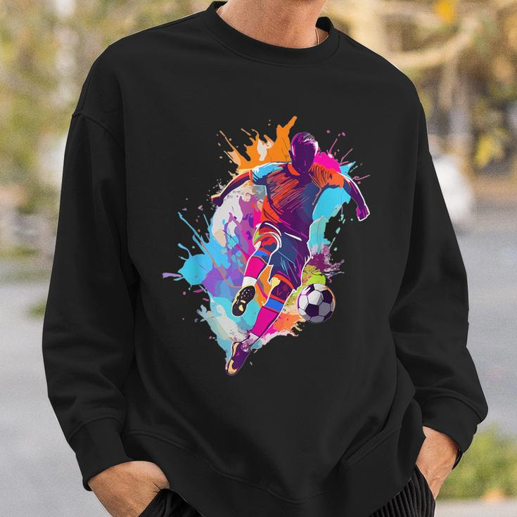 Soccer Player Paint Splash Sweatshirt Gifts for Him