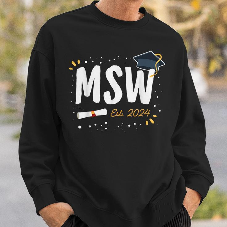 Social Worker Graduation Msw Grad Idea Est 2024 Women Sweatshirt Gifts for Him