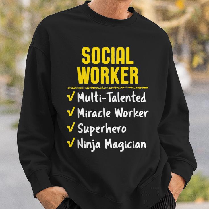 Social Worker Miracle Worker Superhero Ninja Job Sweatshirt Gifts for Him