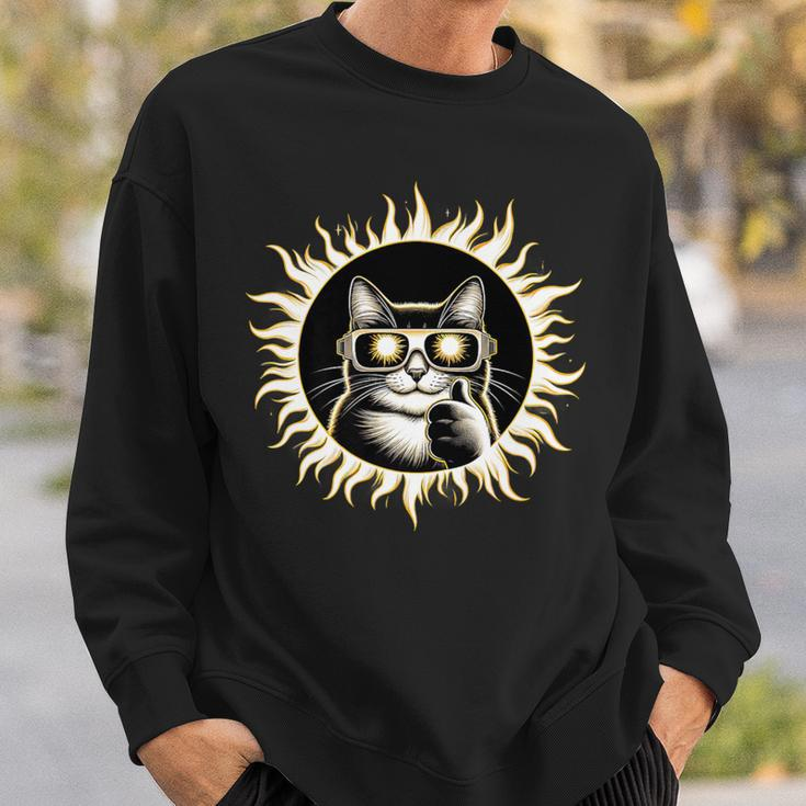 Solar Eclipse 2024 Cat In Solar Glasses Sweatshirt Gifts for Him