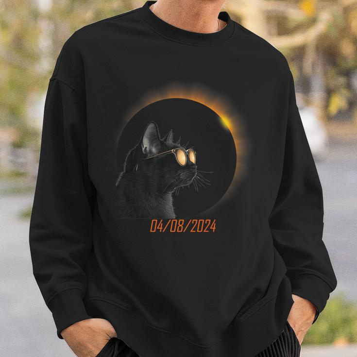 Solar Eclipse 2024 Cat Wearing Solar Glasses Sweatshirt Gifts for Him