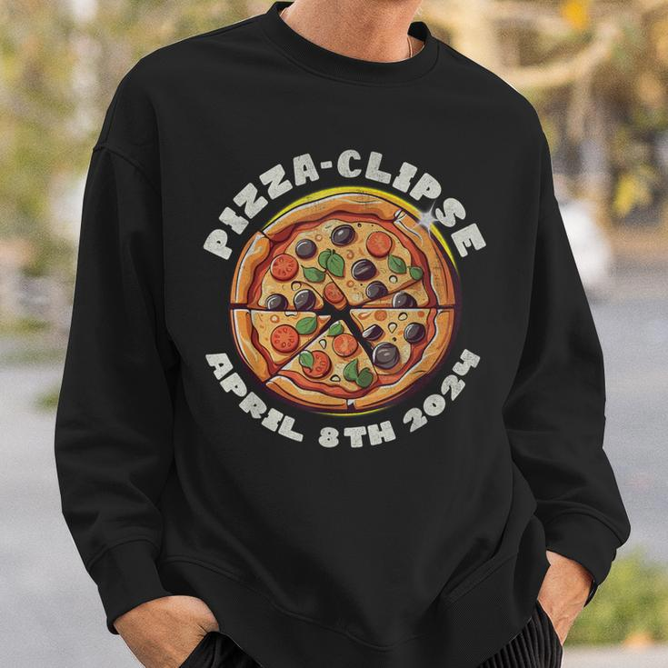 Solar Eclipse 2024 Pizza-Clipse Eclipse 2024 Sweatshirt Gifts for Him