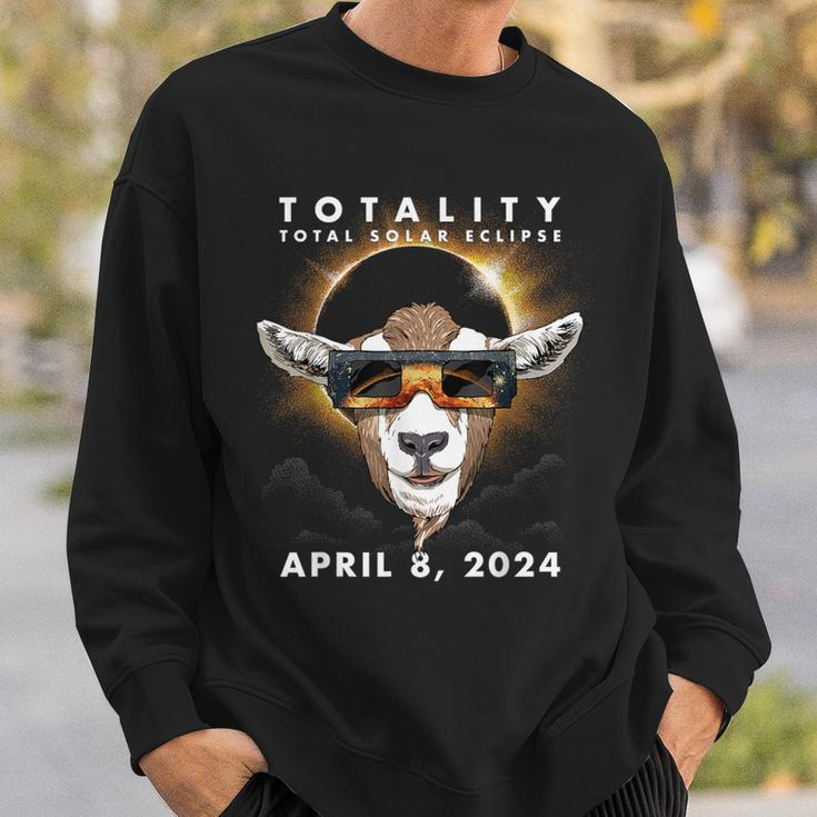 Solar Eclipse 2024 Goat Wearing Eclipse Glasses Sweatshirt Gifts for Him