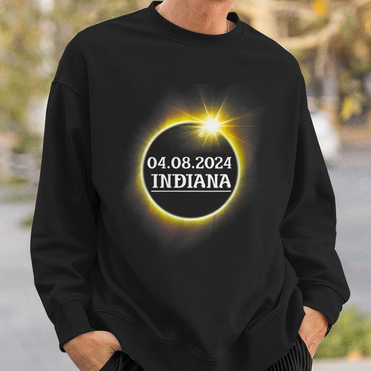 Solar Eclipse 2024 Indiana Usa State Totality Path Souvenir Sweatshirt Gifts for Him