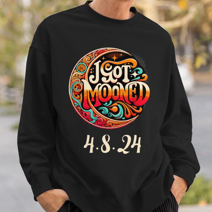 Solar Eclipse 2024 I Got Mooned Total Eclipse Sweatshirt Seseable