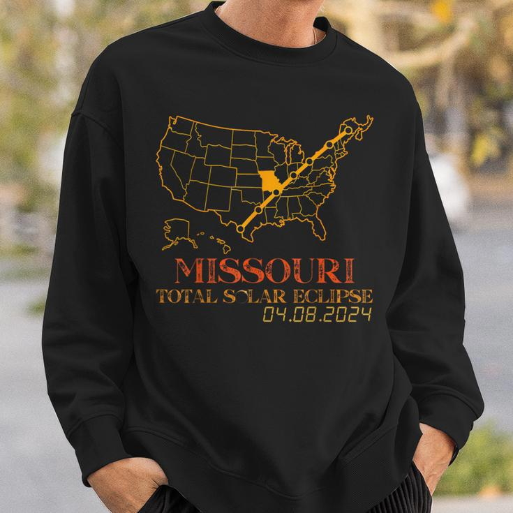 Solar Eclipse 2024 Party Missouri Total Usa Map Totality Sweatshirt Gifts for Him