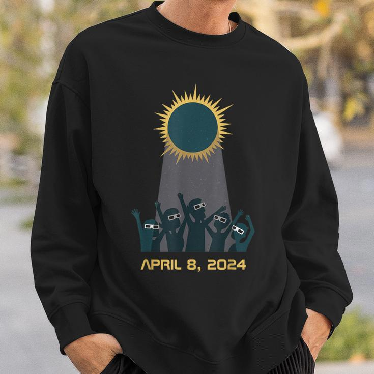 Solar Eclipse 2024 People Wearing Solar Eclipse Glasses Sweatshirt Gifts for Him