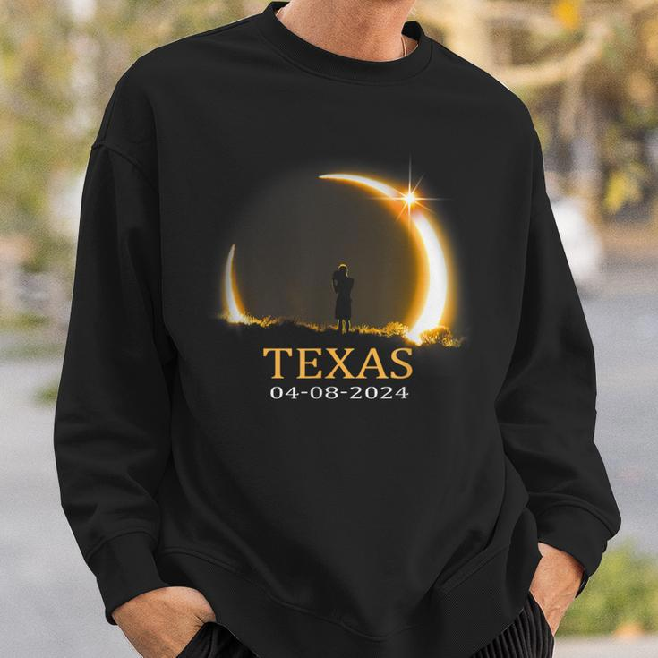 Solar Eclipse 2024 State Texas Total Solar Eclipse Sweatshirt Gifts for Him