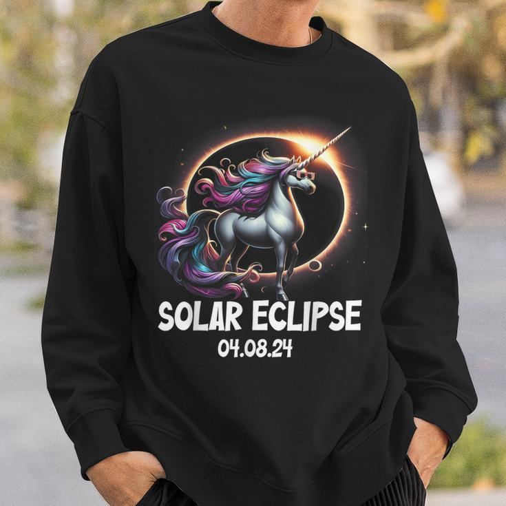 Solar Eclipse 2024 Unicorn Wearing Solar Eclipse Glasses Sweatshirt Gifts for Him