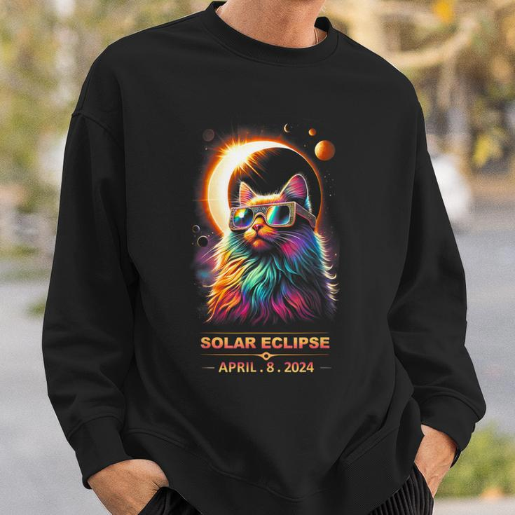 Solar Eclipse April 8 2024 Cats Lovers Sweatshirt Gifts for Him