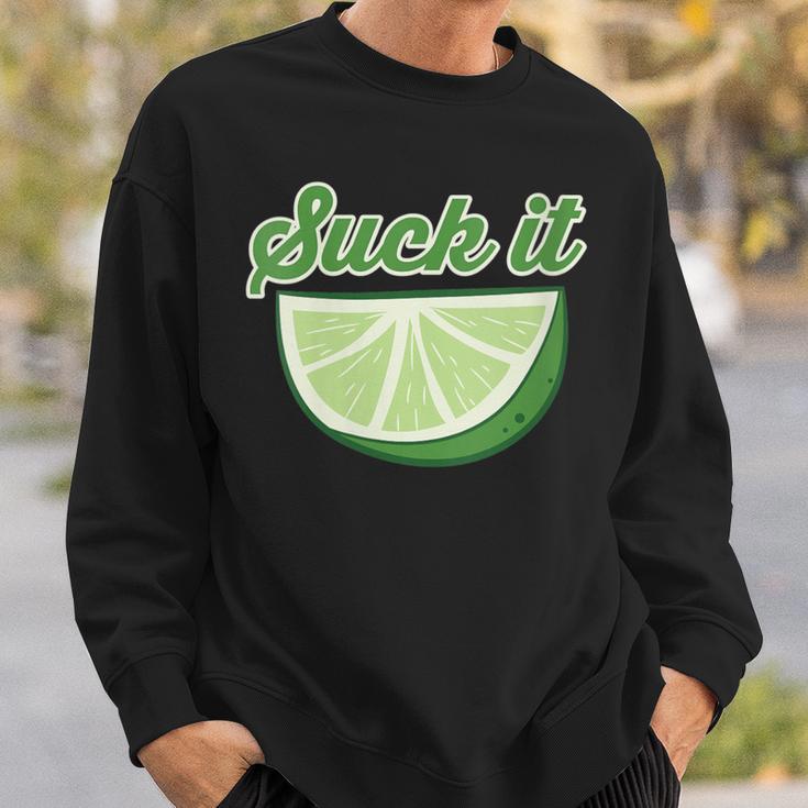 Sour Lime Suck It Citrus Lime Sweatshirt Gifts for Him