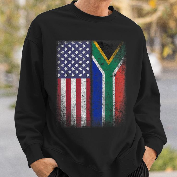 South African American Flag South Africa Usa America Sweatshirt Gifts for Him