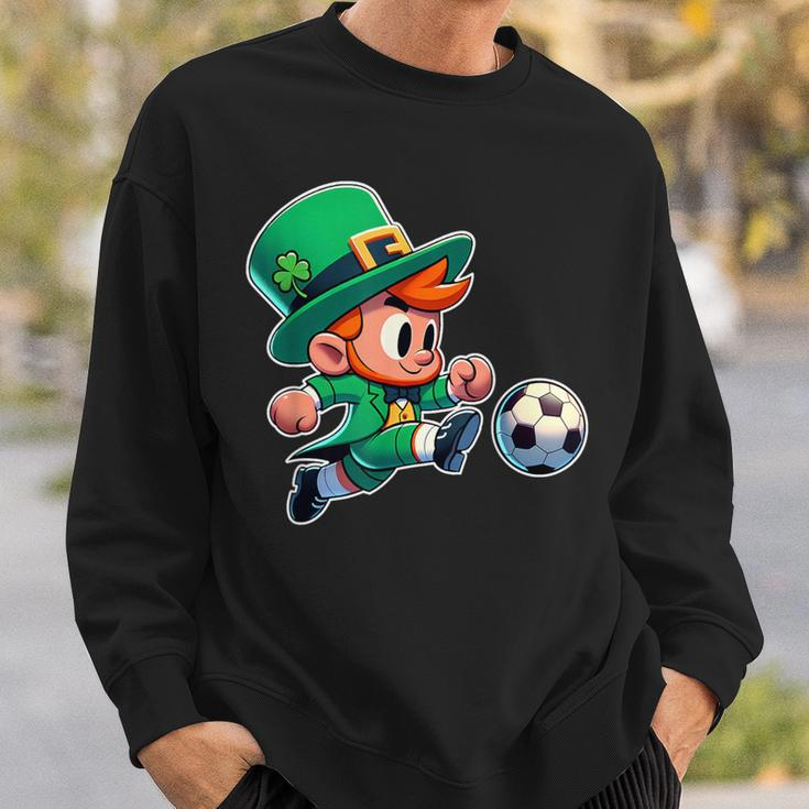 St Patrick's Day Irish Leprechaun Soccer Player Sports Sweatshirt Gifts for Him
