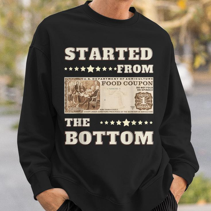 Started From Bottom Food Stamp Coupon Stars Sweatshirt Gifts for Him
