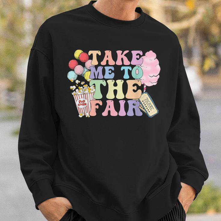 Take Me To The State Fair With Cotton Candy And Pop Corn Sweatshirt Gifts for Him