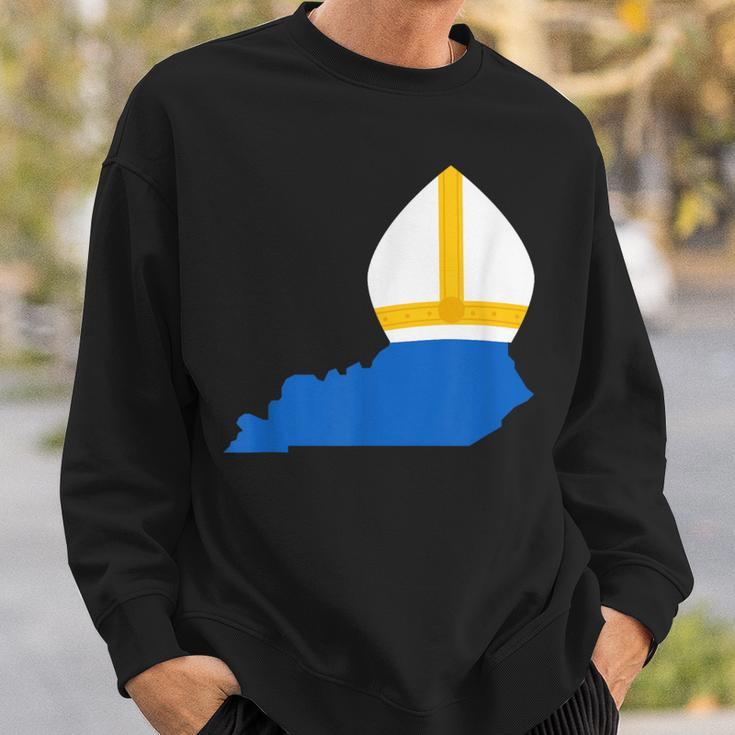 State Of Kentucky With Pope Hat Sweatshirt Gifts for Him