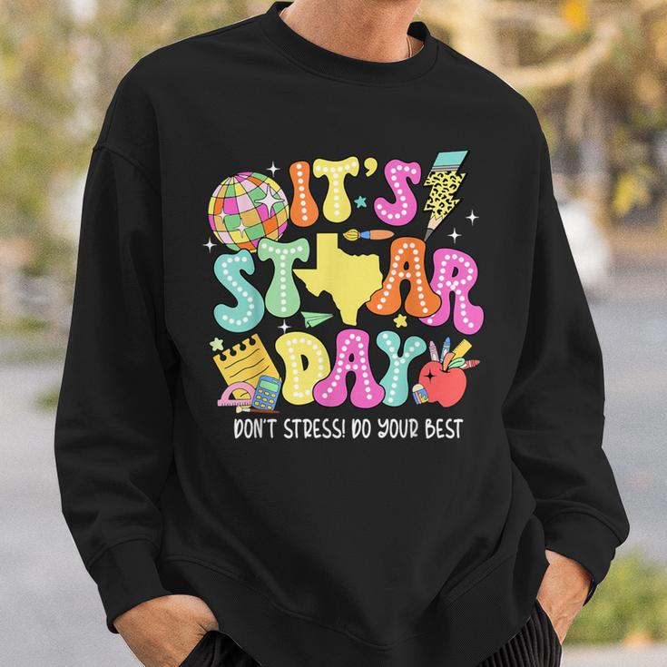 State Testing Retro It's Staar Day Don't Stress Do Your Best Sweatshirt Gifts for Him