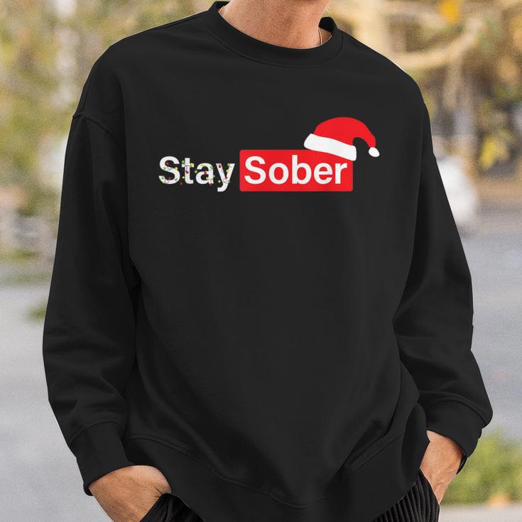 Stay Sober Santa Hat Sweatshirt Gifts for Him